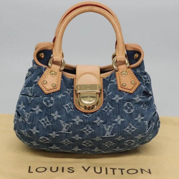 LOUIS VUITTON Monogram denim Preity Hand Bag Blue M95020 LV Auth BA268AV - Picture 12 of 16